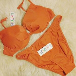 Marlin NWT Orange Padded Bikini- Size Medium